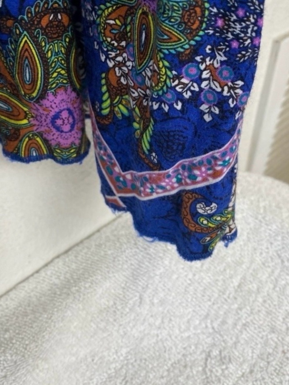 3/$25 Xhilaration Junior Blue Paisley Maxi Dress Size Small Boho Hippie Vacation - Picture 9 of 14